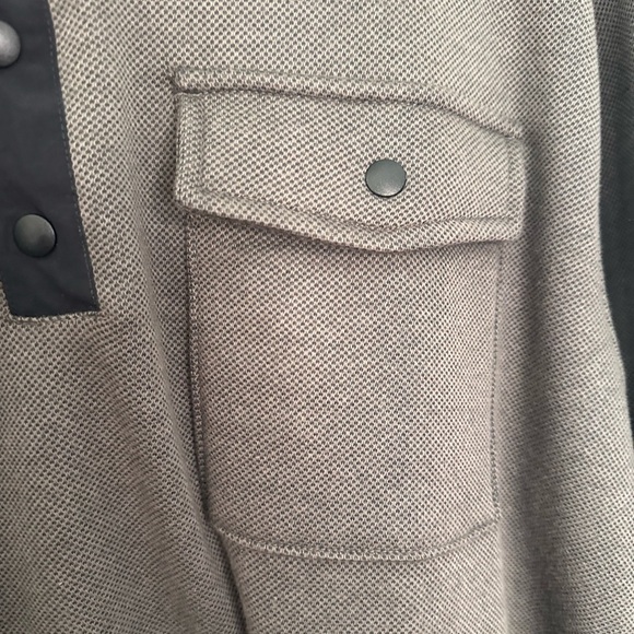 Land’s End Men’s 1/4 Snap Pullover Lined Shirt Size XL Brown Black - Picture 2 of 4